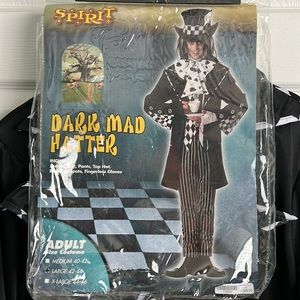 Dark mad hatter adult costume, large 42-44